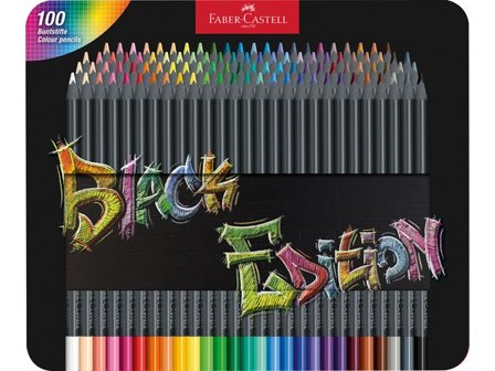 FABER-CASTELL Färgpenna Black Edition tunn 100/fp - Lyreco - Skola och förskola - Pennor och tillbehör - Färgpennor - Trekantsgrepp