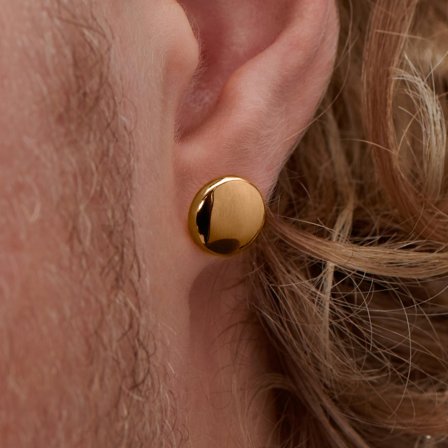 Knopf Ohrstecker Roségoldfarben Stahl 10mm for Men