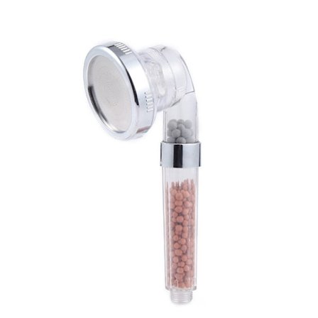 Vattenbesparande Duschmunstycke, Anti-kalk, 3 Olika Lägen, Högt Tryck, Filtrering, Lämplig för användning med hårt vatten, Extra Filterkulor