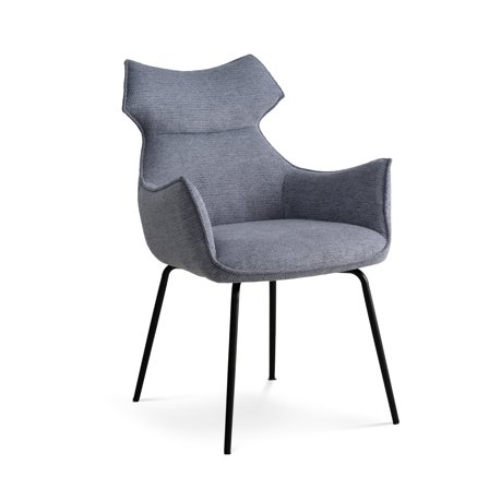 Liva Spisebordsstol med Armlæn - Blå - 62x64x90cm - Komfortabel & Elegant - Perfekt Spisestol/Kontorstol med God Siddekomfort - Stole