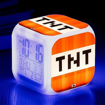 Minecraft Alarm Clock Coolie Scared Cartoon Led Digital Color Luminous Clock Birthday Gift Christmas Gift Style 13