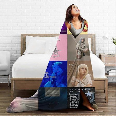 Billie Tæppe Kast Aircondition Tæppe Eilish Merch Album Covers Gave Blødt Varmt Kompatibelt med Seng Sofa Hjemmeindretning (Album Co-KDE46783