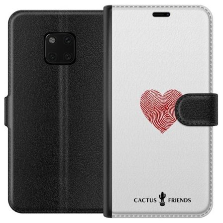 Kompatibel Tegnebogsetui til Huawei Huawei Mate 20 Pro Cactus and Friends - Fingerprint Love