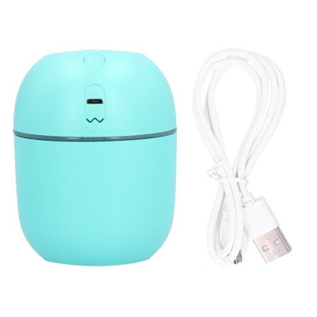 Bärbar Mini Luftfuktare USB Laddning Skrivbordsluftfuktare Sovrumsluftfuktare med LED Ljusgrön