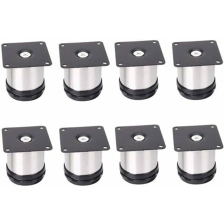 Møbelben 8 Justerbare Rustfrie Stålmøbelben, Justerbar 50mm Høyde Tykkere Skapben Bordben Møbler