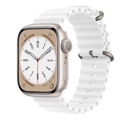 Ocean Armband För Apple Watch Band 44mm 40mm 45mm 41mm 49mm 42mm 38mm Smartwatch Silikonrem Iwatch Ultra Series 7 6 3 Se 8 42 44 45 49mm white
