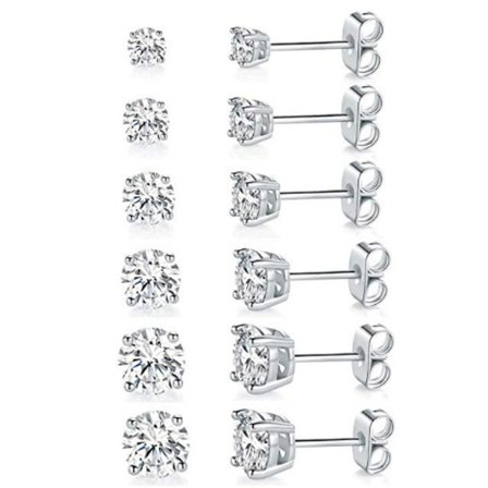 Mode 316L Rostfritt Stål Titan Stål Sex-Tandad Diamant Whi