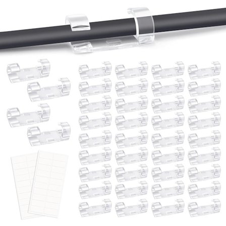 Selvklebende transparente kabelstrips 120 stk kabelkanal kabelorganisator kompatibel med Samsung Xiaomi Philips