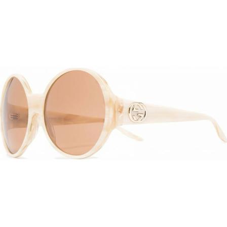 Gucci Sima SunBril , Beige , Dames , Maat: ONE Size Zonnebrillen