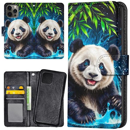 iPhone 12 Pro Max - Plånboksfodral/Skal Panda