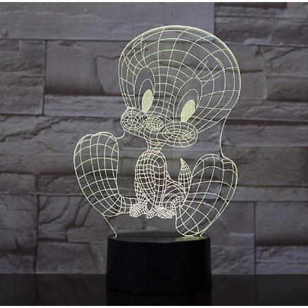 Wekity Tweetybird LED Natlampe USB Dekoration Børn Børnegave Actionfigur Tweety Fugl Bordlampe Soveværelse