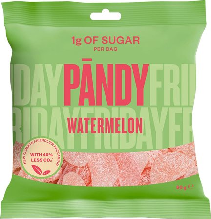 Pandy Watermelon Sukkerfri, Helse & Madvarer, Snacks, Lakrids & Vingummi