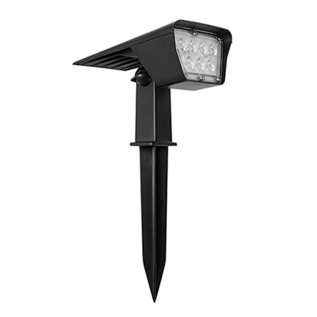 Solcellslampa markspjut eller väggmontering Svart