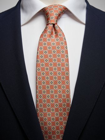 John Henric Men's Terracotta Tie Geometric Size 7,5