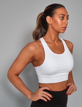 RS Sports Women's Stretch Tech Sports Bra - White - S