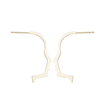 Coola Guld Örhängen med Geometriskt Elegant Ansikte / Profil - Guldpläterade