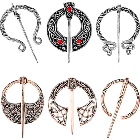 stk. vintage viking brosjer pin skjerf kåpe sjal spenne (qb)