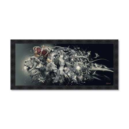 Træramme med PVC-laminattryk "Pano Afrique" - Sort - 63 x 140 cm - Binet-kollektion