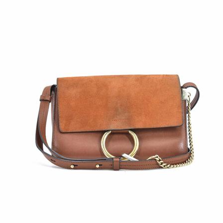 Chloé Pre-owned, Faye Leather Crossbody Bag Bruin, Dames, Maat:ONE Size