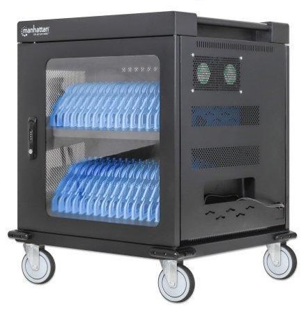 Manhattan EU 32-Port AC Charging Cart, European CEE 7/3 outlets