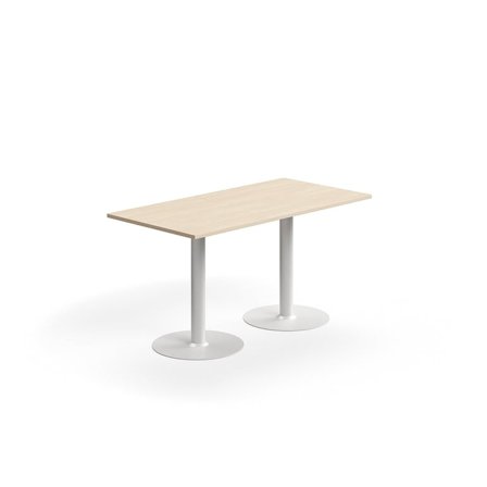 Bord ALVA, 1400x700x720 mm, højtrykslaminat, hvid/birk