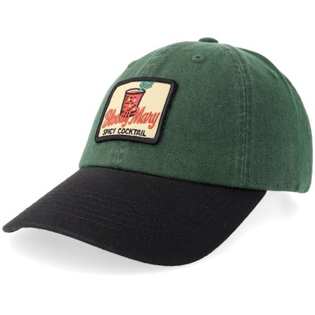 Iconic - Verde unconstructed Gorra - Bloody Mary Spicy Cocktail Stone Washed Dark Green/Black Dad Cap @ Hatstore