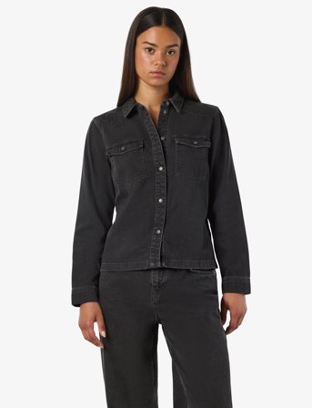 NOISY MAY Nmnew Signe L/S Denim Shirt Vi001Bl Noos - Black - M
