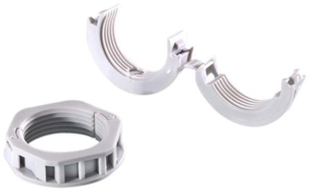 Rutab 1457296 Vastamutteri M32, halkaistava Vaaleanharmaa, Asennustuotteet