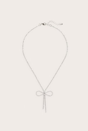 Kappahl | Wisior z kryształków, z kokardką | Srebrny