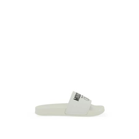 Moschino Smiley Rubber Slides , Wit , Heren , Maat: 39 EU