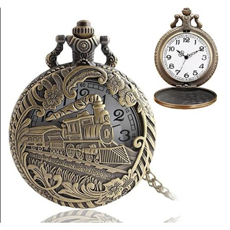 Vintage kvartslommeur, Steampunk lommeur for menn med C