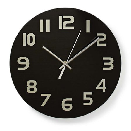 Rundt vægur, 30 cm, Letlæseligt -