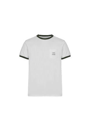 Resteröds Ekologisk Bomull, T-shirt "retro Pocket", Vit/grön T-shirts Herr Vit M