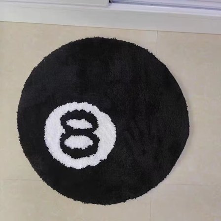 8 Ball Rug - 24 tommer Hvid & Sort Hypebeast Rug - Seje Tæpper og
