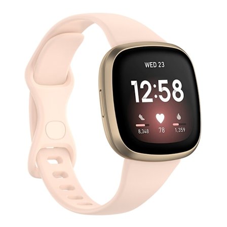 Fitbit Versa 4 / Sense enkelt klockarmband - Rosa Storlek: S