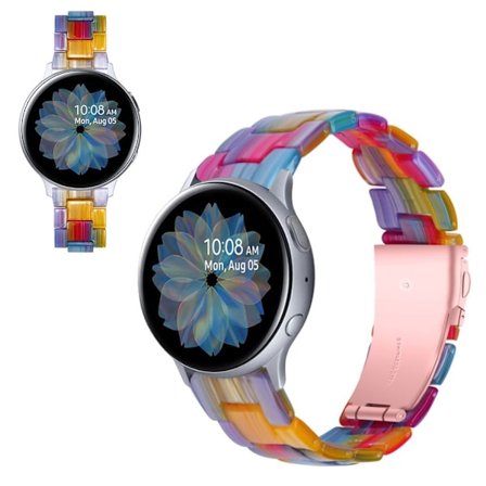 Samsung Galaxy Watch (42mm) / Aktivt marmorliknande klockarmband - Regnbåge