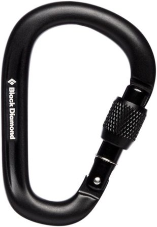 Black Diamond Pearlock Screwgate Carabiner Black
