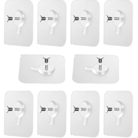 10 stk. Klæbende Hængende Negle Uden Boring Klæbende Billedophæng Aftagelige Klæbende Skruer Klæbende Rammeklips Hængere Til Vægge, Billeder, Po