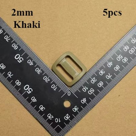 5st Tri Glide Slider Stege Låsspännen KHAKI 2MM