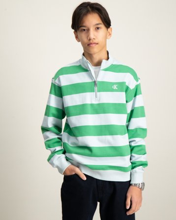 Calvin Klein TERRY STRIPED HALF-ZIP Blauw Truien Jongens - Kids Brand Store