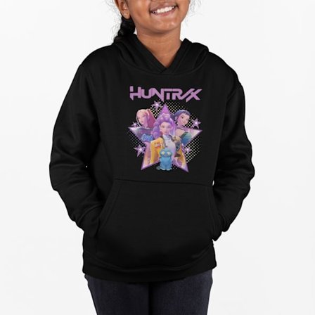 K-Pop Demon Hunters huvtröja Huntrix Star Svart Barn Hoodie (Mira, Rumi & Zoey)