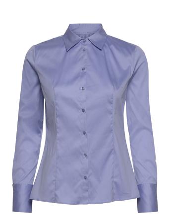 The Fitted Shirt Langermet Skjorte Blå HUGO
