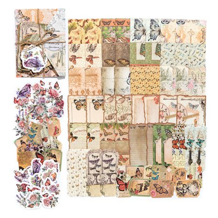 100 stk. Scrapbooking-klistermærker Vintage Butterfly Scrapbooking Dekorativt Papir Scrapbooking Tilbehør Na