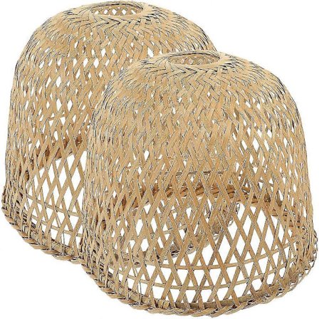 2 stk. Vævede Bambus Lampskærme Rustik Stil Bambus Lampskærm Hængende Lampe Lampe Dæksel Lampe Tilbehør