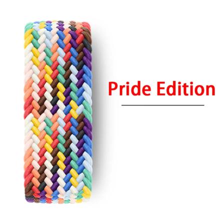 Flätad Solo Loop För Apple Watch Band 44mm 45mm 42mm 40mm 38mm 41mm Ultra 49mm armband correa iwatch series 9 7 8 5 SE 6 Rem pride edition SS