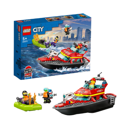 LEGO 60373 City Brandräddningsbåt Byggsatser Unisex Flerfärgad ONESIZE