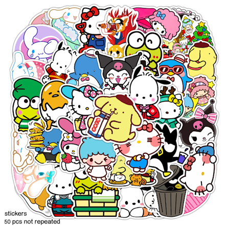 50 stk. Kuromi Melody Graffiti Klistremerker Laptop Skateboard