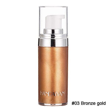 Highlighter Creme, Flydende Bronzer Highlighter til Kroppen, Kropsluminiser, Flydende Shimmer Makeup til Ansigt, Krop, Ben, Lysende Make-Up, Shimmer 
