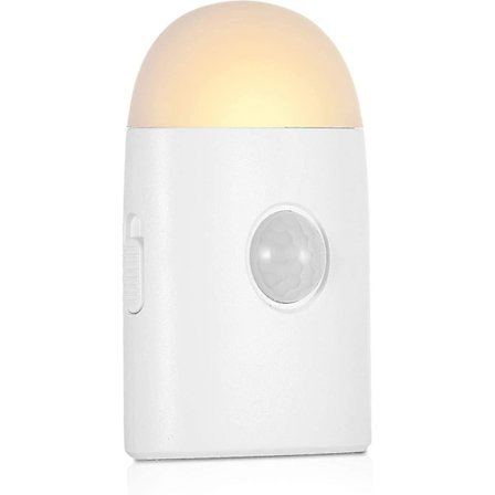 LED Natlys med Bevægelsessensor, (1 stk) USB Genopladelig, Lysfølsom Natlys, Skabslampe