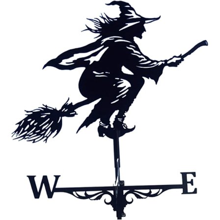 Koristeellinen tuuliviiri Musta puutarhan kiinnitys Pihan koriste, Ruostumaton teräs Tuuliviiri Maatila Retro Kestävä Kohtaus (Noita)